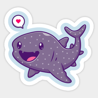 Cute Leopard Shark Cartoon Sticker